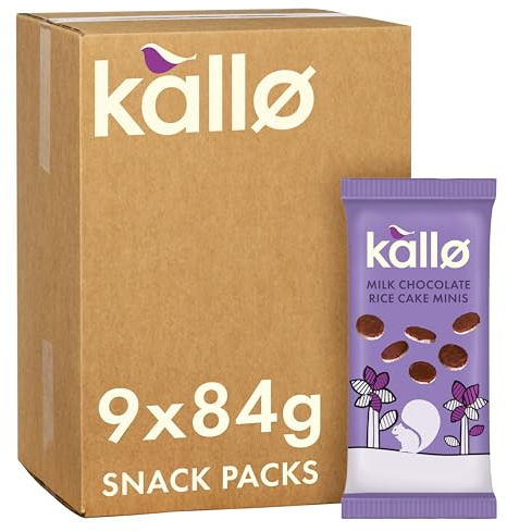 Kallo Belgian Milk Chocolate Mini Rice Cakes, 9 x 84g