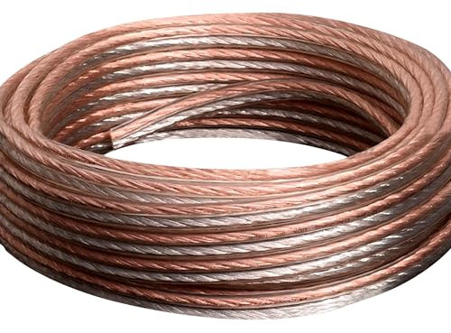 Conext Link PSC24CGS-50 Parallel Gold Silver Speaker Cables Full Gauge Oxygen Free Copper Zip Wire (24 Gauge, 50 feet) (11342