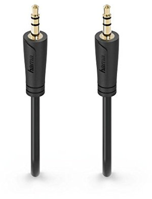 Hama Audio-Klinkenkabel, 1,5m (3,5mm Klinken-Stecker auf 3,5mm Klinken-Stecker, extra kleine Stecker, Stereo, vergoldet) Audio Kabel, Verbindungskabel schwarz