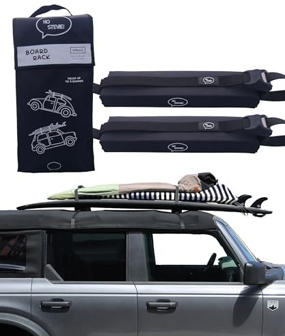 Surfboard Auto Dachgepäckträger, gepolstert, für bis zu 3 Boards, mit Silikon-Schnallenabdeckungen