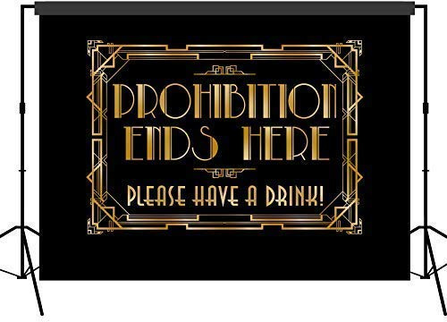 Musykrafties Goldenen 1920s Gatsby Verboten Enden Hier Hintergrund Fotografie Hintergrund Party Wund Foto Stund Requisiten für Geburtstag Anlässe Hochzeit Henne Partys - 5x7 FT