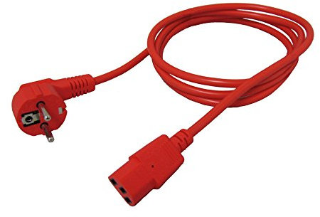 ROLINE Netzkabel, gerade IEC-Buchse, rot, 1,8 m