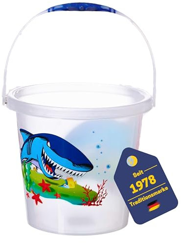 Best Sporting Eimer | Transparent | Design:Hai | Praktischer Mehrzweck-Eimer für den Alltag | Perfekt für Haushalt, Camping & Outdoor-Aktivitäten