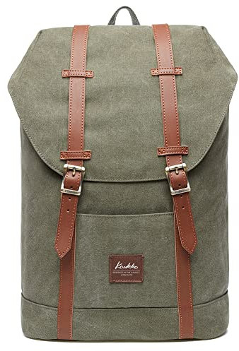 KAUKKO Rucksack Damen Herren Vintage Reiserucksack für 14 Notebook Lässiger Daypacks Schultaschen
