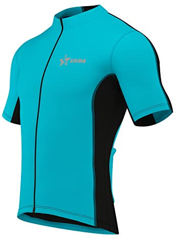 Sikma Mens Cycling Jersey Short Sleeves Polyester Bicycle Bike Top Shirt (Sky Blue, Medium)