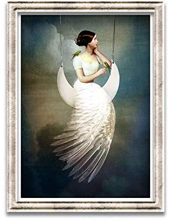 Cathrin Welz-Stein Hochwertiger Kunstdruck Poster Print – Moon and Back - Künstlerin A4-210mm x 297mm Badezimmer Deko Bilder Wohnzimmer Poster & Kunstdrucke | Lieferung ohne Rahmen