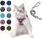 Hundegeschirr Set mit Leine für kleine Hunde - Brustgeschirr ausbruchsicheres Katzengeschirr Welpengeschirr Step-In Geschirr für kleine Hunde, Welpen, Katzen L Rosa