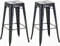 CLP 2er Set Barhocker Joshua I Stapelbare Tresenhocker aus Metall I Barstühle mit Fußstützen I Sitzhöhe 76 cm I Stapelhocker, Farbe:schwarz
