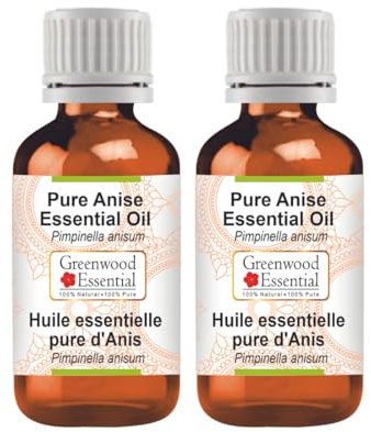 Greenwood Essential Naturreine Ätherisches Anisöl (Pimpinella anisum) Dampfdestilliert 100ml X 2 (6.76 oz)