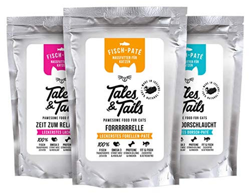 Premium Nassfutter für Katzen I 100% Fisch I Monoprotein I nur 1 Zutat I zuckerfrei, getreidefrei I Mixpaket I 100g Pouch (Mix, 18er Set - 6 Tüten pro Sorte)