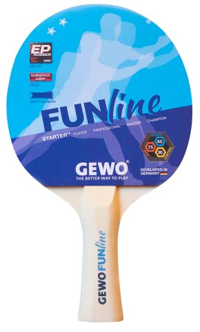 GEWO Fun Tischtennisschläger & Sets – Einzel- oder Komplettsets mit 1 – 4 Tischtennis Schläger, Bällen, Tasche & Netz – für Anfänger, Hobby & Freizeit – Noppen-Innen-Belag, konkaver Griff