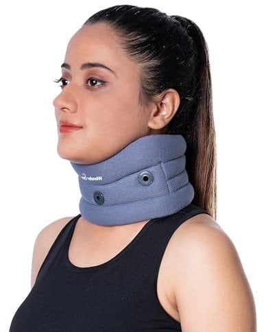 Wonder Care Soft Cervical Collar Adjustable Collar Neck Support Brace Neck Support Soft Neck Collar Neck Brace for Neck and Support for Women & Men_Grey(Large).