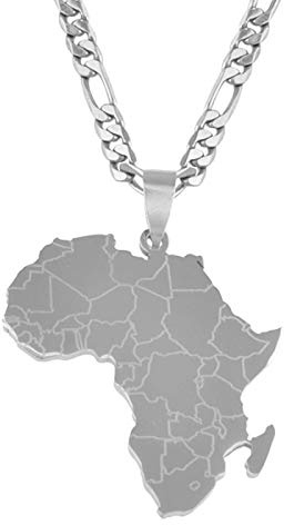LIUZIXI Afrique Carte Pendentif Colliers - pour Femmes Hommes Pays Africain Carte Pendentif Patriotique Chaîne Nationale - Unisexe À La Mode Charme Amitié Bijoux Cadeau De Fête