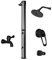 FRANKYSTAR Doccia Solare da Giardino in PVC. Doccia a Riscaldamento Solare da Esterno rubinetteria in Acciaio Satinato. 20L / 35L / 40L (35, Argento)