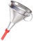Fuel Funnel Straight with Fine Mesh Filter Strainer and Reducer for Easy Refilling, Lightweight Metal Funnel, Practical, Versatile