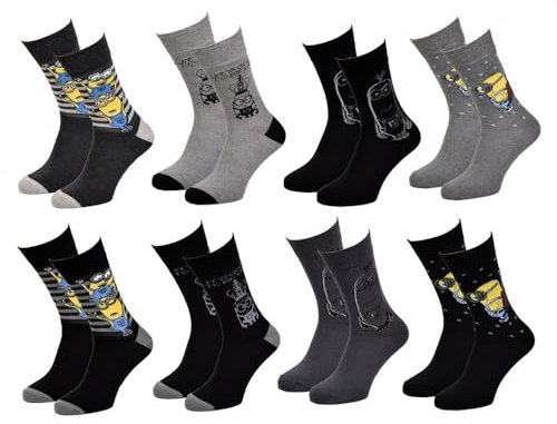 Ozabi Socken für Männer Lizenz PACK ICH EINFACH UNVERBESSERLICH (as3, numeric, numeric_43, numeric_46, regular, regular, 8er-Pack 4967)