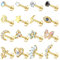Adramata 16 Pcs 16G Helix Piercings Chirurgenstahl Ohrringe Piercing Schmetterling Blume Conch Piercing Ohrringe Ohrstecker Knorpel Ohrringe Set Silber Gold Helix Tragus Piercing Ohr für Damen