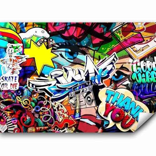 murando - Fototapete Premium-Vlies Graffiti 350x256cm - Foto Tapete Wohnzimmer Moderne Vliestapete XXL Wandtapete Motivtapeten Bildtapete 3d Effekt Wand Dekoration Flur Streetart Skate Urbane Kunst