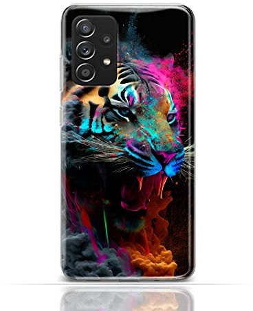 CoverHeld Hülle für iPhone XR Handyhülle Schutzhülle aus Silikon TPU Softcase mit Motiv 3510 Tigerkopf bunter Rauch