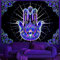 Ricemru Wandteppich Psychedelic Buddha Hand Nachtleuchtend UV Reaktiv Wandbehang Buddhismus Trippy Wandtuch Buddhistischer Indisch Orientalisch Wanddeko Tapestry Wandkunst Deko,150x100