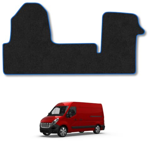 Renault Master (2010-2019) Carpet Car Mats | Blue Edge Trim Tailored Fit Floor Mats Full Coverage Protection Accessories Easy Clean Anti Slip Made in the UK