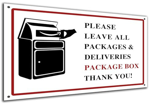 “Paktete bitte in die Paketebox legen -Paketebox Schild 20cmx30cm Zustellungsabwurfschild Rostfreies Aluminium, Wetterfest (EN Weiss 2334)