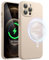 JETech Magnetisch Silikon Hülle für iPhone 12 Pro Max 6,7 Zoll, Kompatibel mit MagSafe, Handyhülle mit Voll Kamera Schutz (Gold)