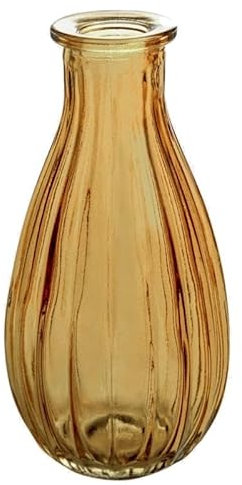 Blumenvase Rim 14,5cm. Glasflasche, kleine Vase, Glasvase für kleine Blumen braun Bernstein