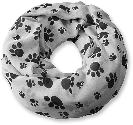 Soul-Cats leichter Tatzen Loopschal Halstuch Schal in der Farbe hellgrau