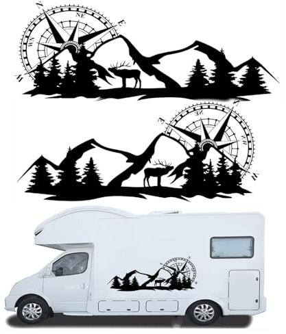 Tagtight Universal Auto-Aufkleber, Wohnmobil Body Sticker, DIY Navigation Tier Aufkleber Aufkleber Dekoration für Car Caravan Trailer, SUV Geländewagen (140 * 58CM)