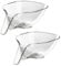 Surflyee 2PCS Drain Basket Funnel for Kitchen Sink, Multi Functional Drain Basket, Strainer Basket Drain Bowl with Funnel, Dry and Wet Separation Vegetable Fruit Washing Basket (Transparent)