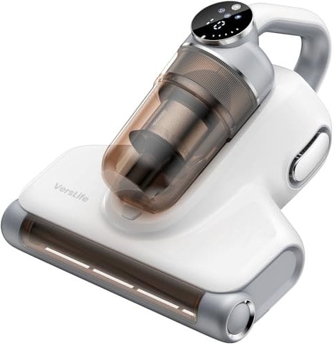 VersLife M6 Kabelloser Milbensauger für Matratzen, 18Kpa Matratzenreiniger mit 253.7nm UV-C Licht & 80000 Vibration, HEPA-Filter Milbenstaubsauger, Handstaubsauger