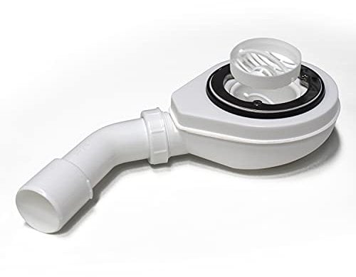 WITEN&NOCK Ablaufgarnitur Set für Duschwanne Duschtasse Ø 90 mm Bad Duschablauf Siphon Duschabfluss Superflach ohne Abdeckung