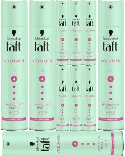 Mit Pufai Grocery, Taft Haarspray Volumen feines Haar Halt 4 Spray Haarspray 250 Mililiter x 10 Stück