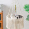 MEWOOFUN Handgewebte Makramee Katzenhängematte Katzennester mit Katzenspielzeug - Boho Katzenschaukel für Indoor-Katzen, dekoratives hängendes Katzenbett zum Schlafen, Spielen und Entspannen