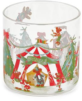 Nuvole di stoffa Set 6 bicchieri d'acqua natalizi in vetro borosilicato Bear Wonderland vintage 300 ml 2 varianti (6pz) A