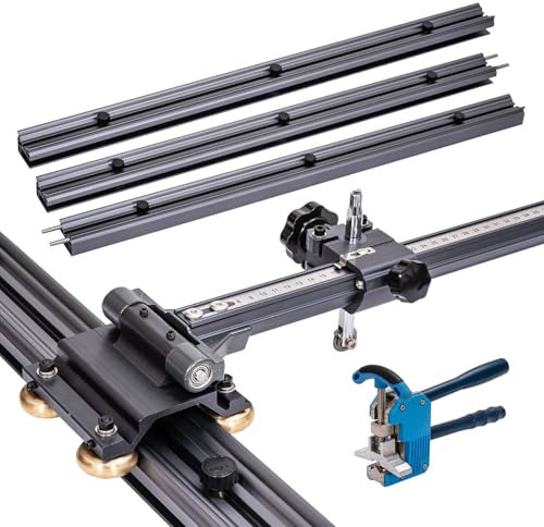 KATSU Tools Professional Manual Tile Cutter - T Shape 3 Meters Aluminium Alloy Sectioned Guide Rails - Tile Breaker Pliers - Dual Blade Design - Precision Cutting Large Wall Floor Porcelain