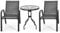KOMFOTTEU 3 TLG. Bistro Set, Gartenmöbel Set inkl. Gartentisch mit Schirmloch & 2 Klappstühle, Balkonset Gartengarnitur für Garten Balkon, Schwarz