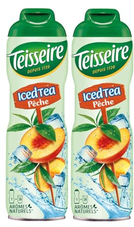 Teisseire Getränke-Sirup Pfirsich Tee 600ml - Sirup der genauso schmeckt wie die Frucht (2er Pack)