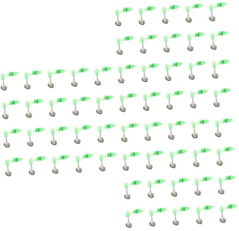 KITANDOVE 60 Sets Nacht Angeln Köder Alarme Angelrute Glocke Lampe Anzeige Grün Kunststoff Material Einfache Befestigung