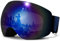 NENKI Skibrille Herren, Anti-Fog & UV 400 rahmenlose Skibrille Damen, geeignet für Skihelm, OTG Skiboardbrille, Blau