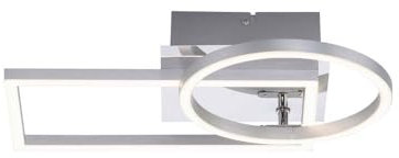 Just Light Deckenlampe Deckenleuchte Designleuchte LED stahlfarben Ring beweglich Metall