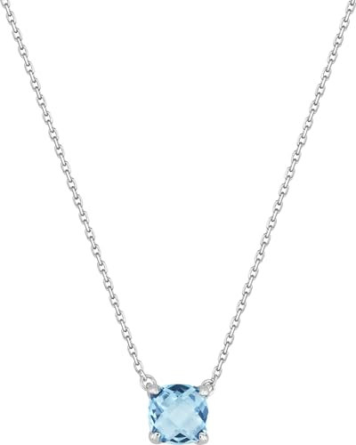 Bijouxenvogue Collier aus 18 Karat Weißgold mit blauem Topas