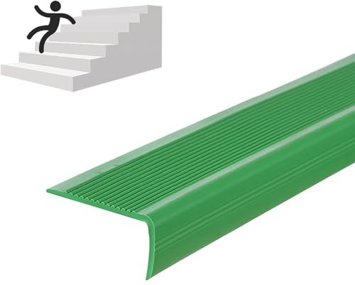 Gummi-Eckenschutzstreifen in L-Form, selbstklebend, rutschfest, für Innen- und Außentreppen, wasserdichte Dekoration, mit grüner Farbe, 1,5 x 4 cm x 2 m