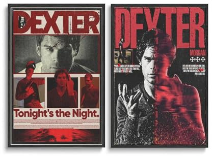 Dexter Poster, TV-Serie, Suspense-Kunst, klassische Wandkunst, Leinwandposter, Raumdekor, ästhetischer Druck, Dekoration, 30 x 45 cm, Stil 3