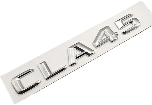 MAKAZHZZRM 3D ABS Schwarz Chrom Klebebuchstaben for Auto Hinten Stamm Abzeichen Fit for Mercedes CLA45 AMG W117 C117 Emblem Logo Aufkleber Zubehör(Chrome,Convex)