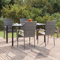 Fasba Garten Essgruppe 5-TLG. Gartengarnitur Sitzgruppe Gartenset Sitzgarnitur Gartentisch Tisch Stuhl Esstisch Gartenstuhl Grau Poly Rattan