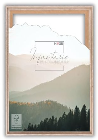 Infantasie 'N°35' Schattenfugenrahmen für 18x24 cm Keilrahmen | Eiche Sonoma | MDF-Holz Bilderrahmen für Keilrahmen Leinwände inkl. Aufhänger und Montagematerial