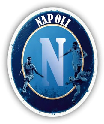AMA SHOP Adesivo Sagomato Napoli mod.5|adatto per casco auto moto Pc, laptop |Decalcomania|Passione calcio |CM.11