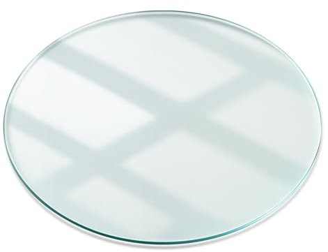 Plateau en Verre ø 100 cm Circulaire Décor Élégant pour Le Salon, la Cuisine et la Salle à Manger Surface Lisse Transparente Decoratif Verre Trempé
